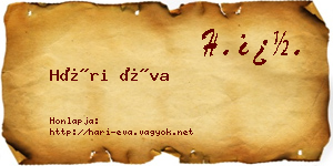Hári Éva névjegykártya